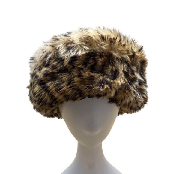 Vintage-Style Leopard Faux Fur Bucket Hat By Scala - Picture 1 of 6